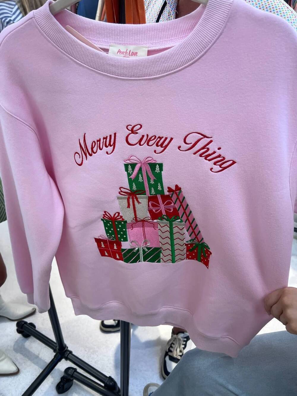 NEW PEACH LOVE women's merry every thing sweatshirt in pink